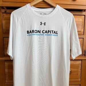 Under Armour Men's Heat Gear Baron Capital Graphic Logo White XL